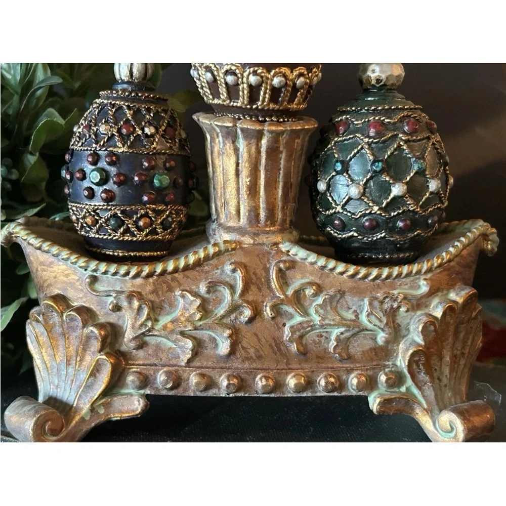 Egg Shaped Moroccan‎ Style Wine Bottle Stoppers Cork Set w/ Holder Unique